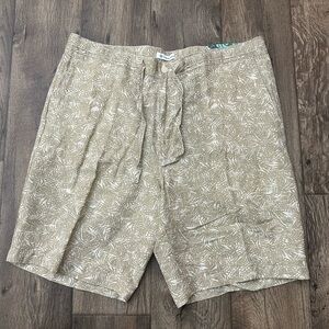 Cubavera 9”  Linen Blend Tropical Print Shorts Men’s Size L